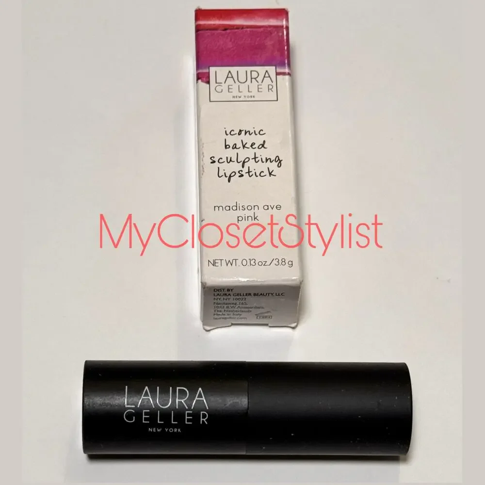 Laura Geller MADISON AVENUE PINK Lipstick NEW! NIB in box Baked High Pigment hot